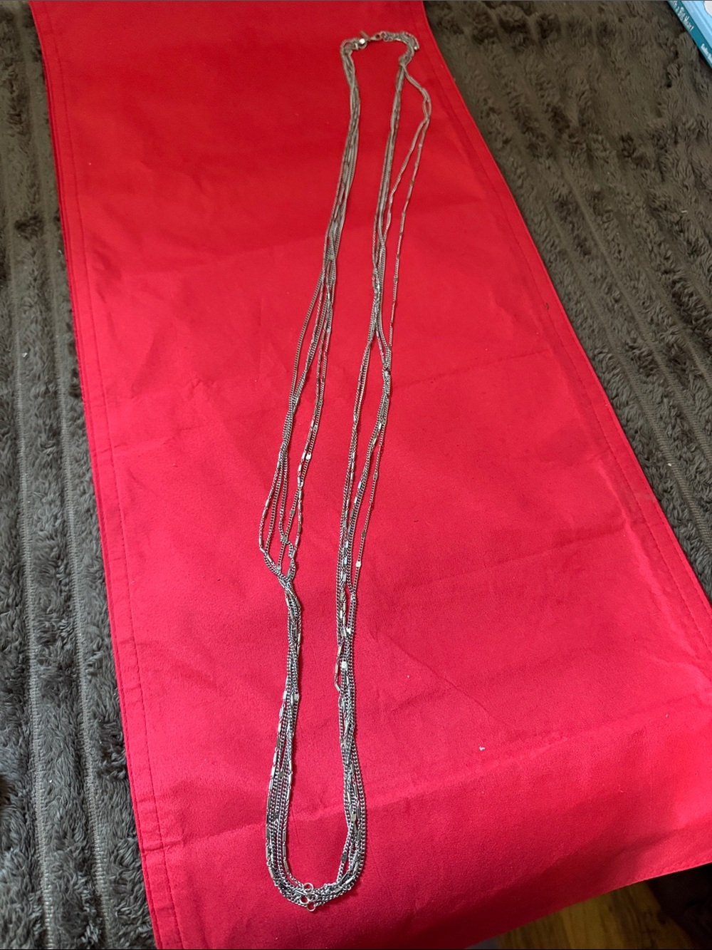 Lane Bryant Silver Multi-Strand Necklace 28” Long